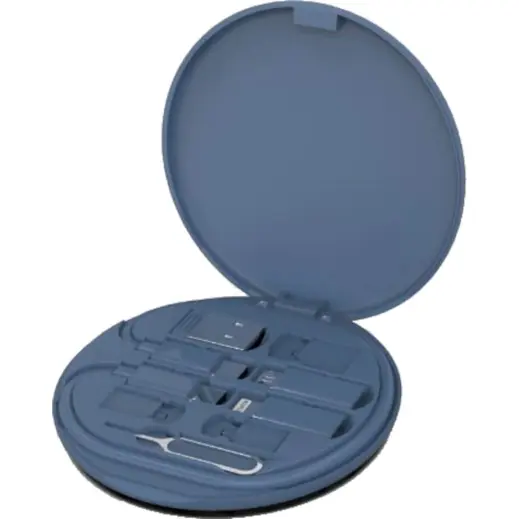 Oslo @memorii Recycled 15W Wireless Charger & Multi Cable Set Blue Open